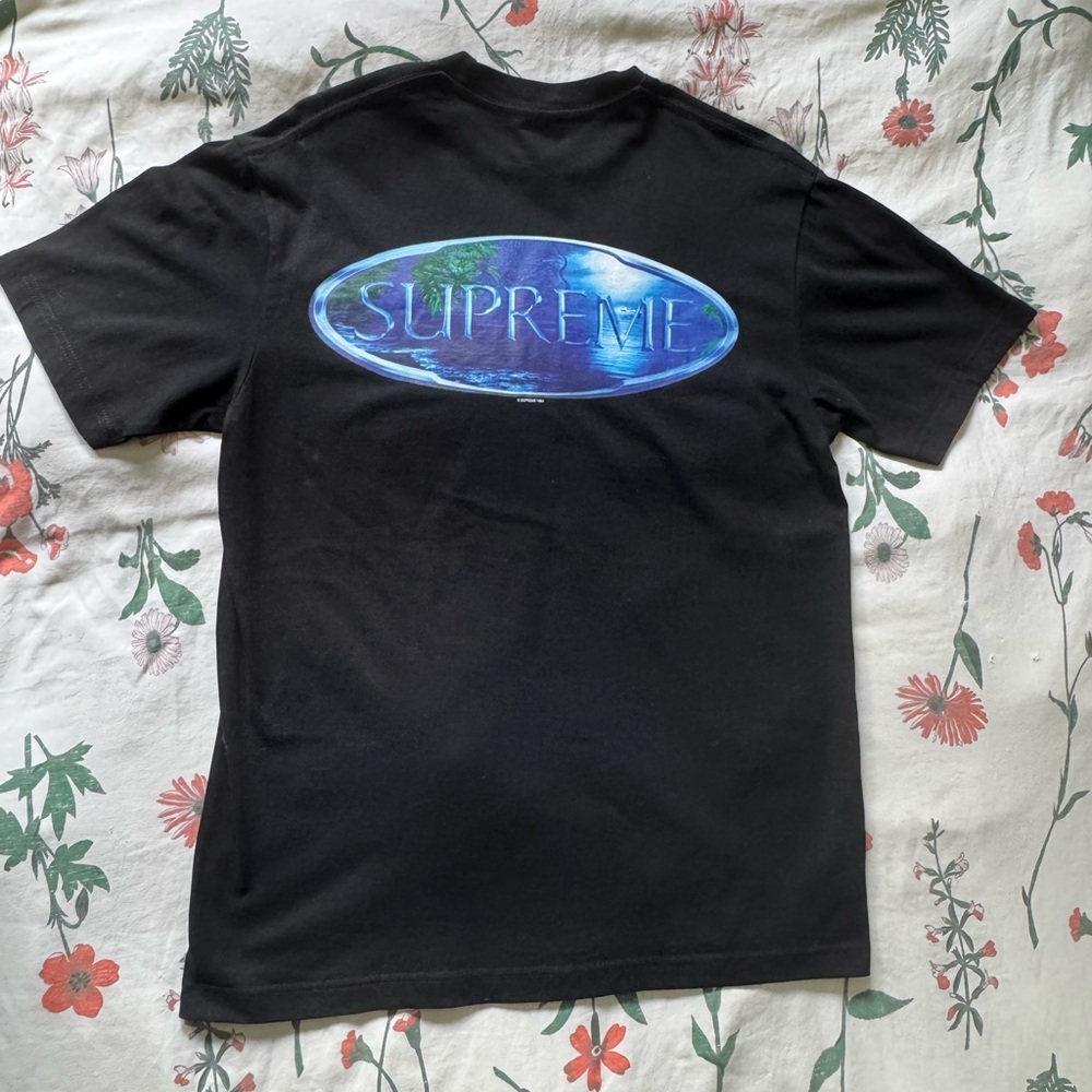 Supreme Black Tee with Ocean Blue Logo - Picture 7 of 13